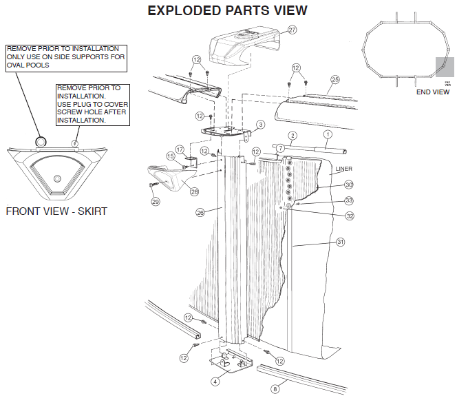 16' x 32' Oval 52" Embassy Royal Sands Parts Reorder